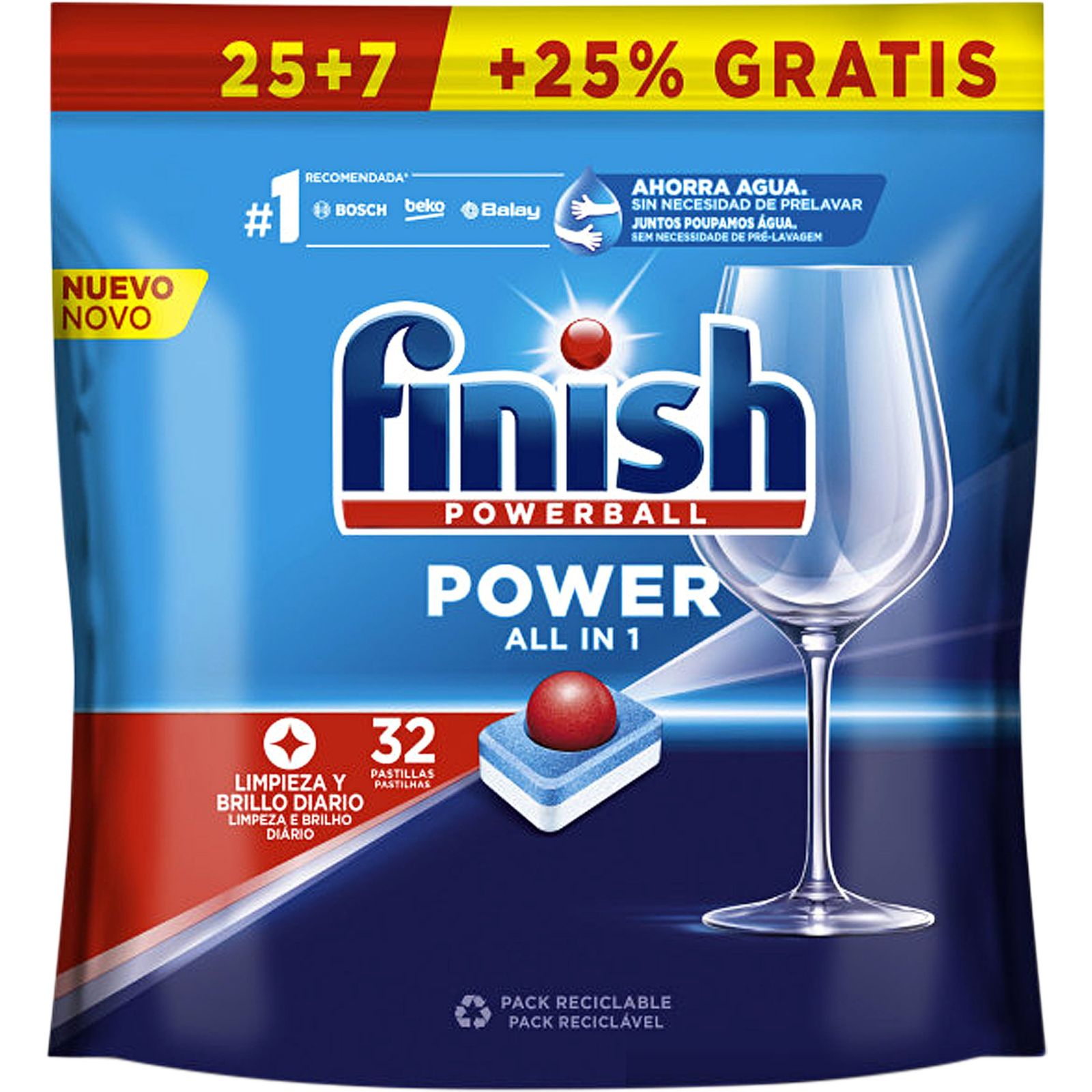 Lavavajillas máquina pastillas TodoEn1 25 lavados