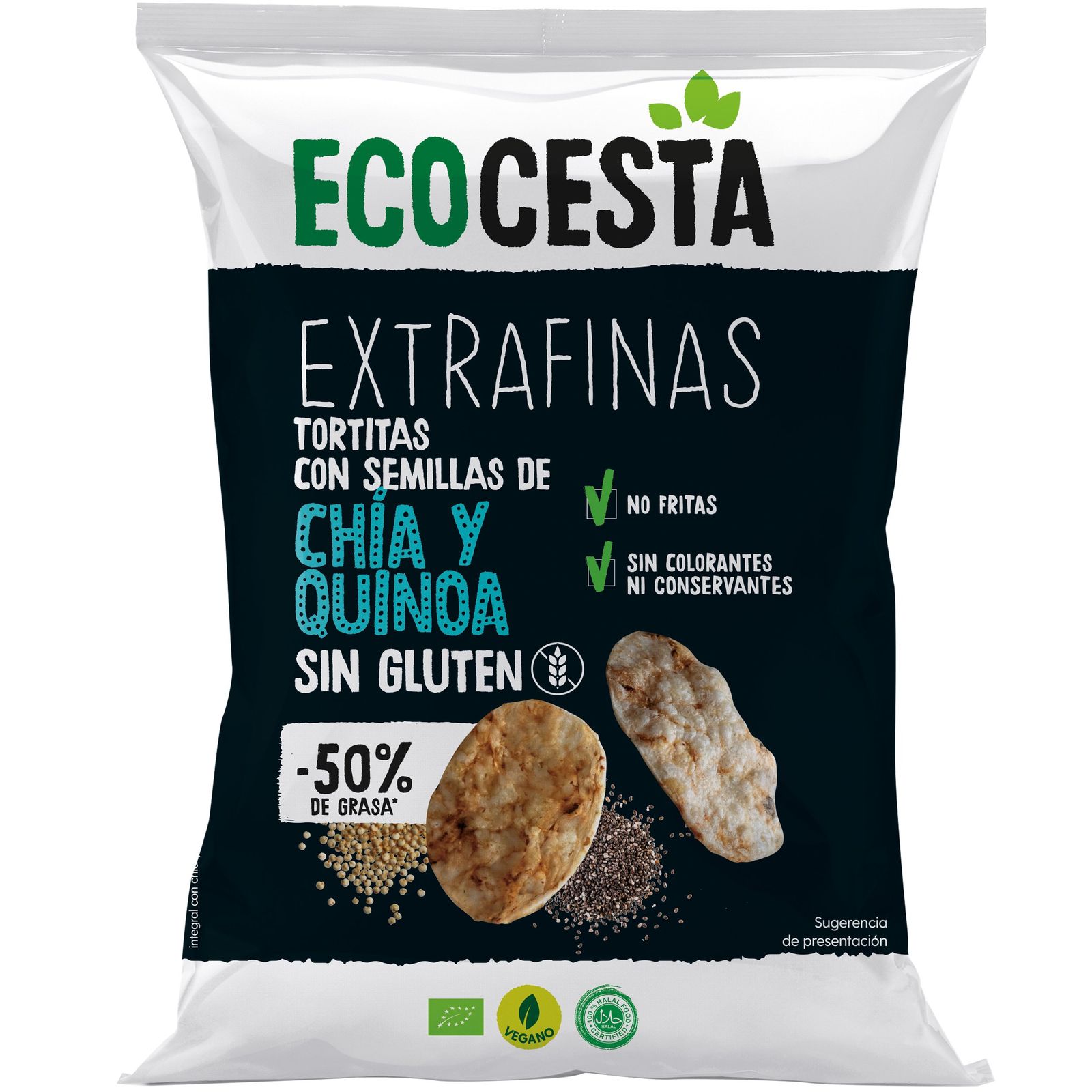 Tortitas con semillas de chía y quinoa 60 g