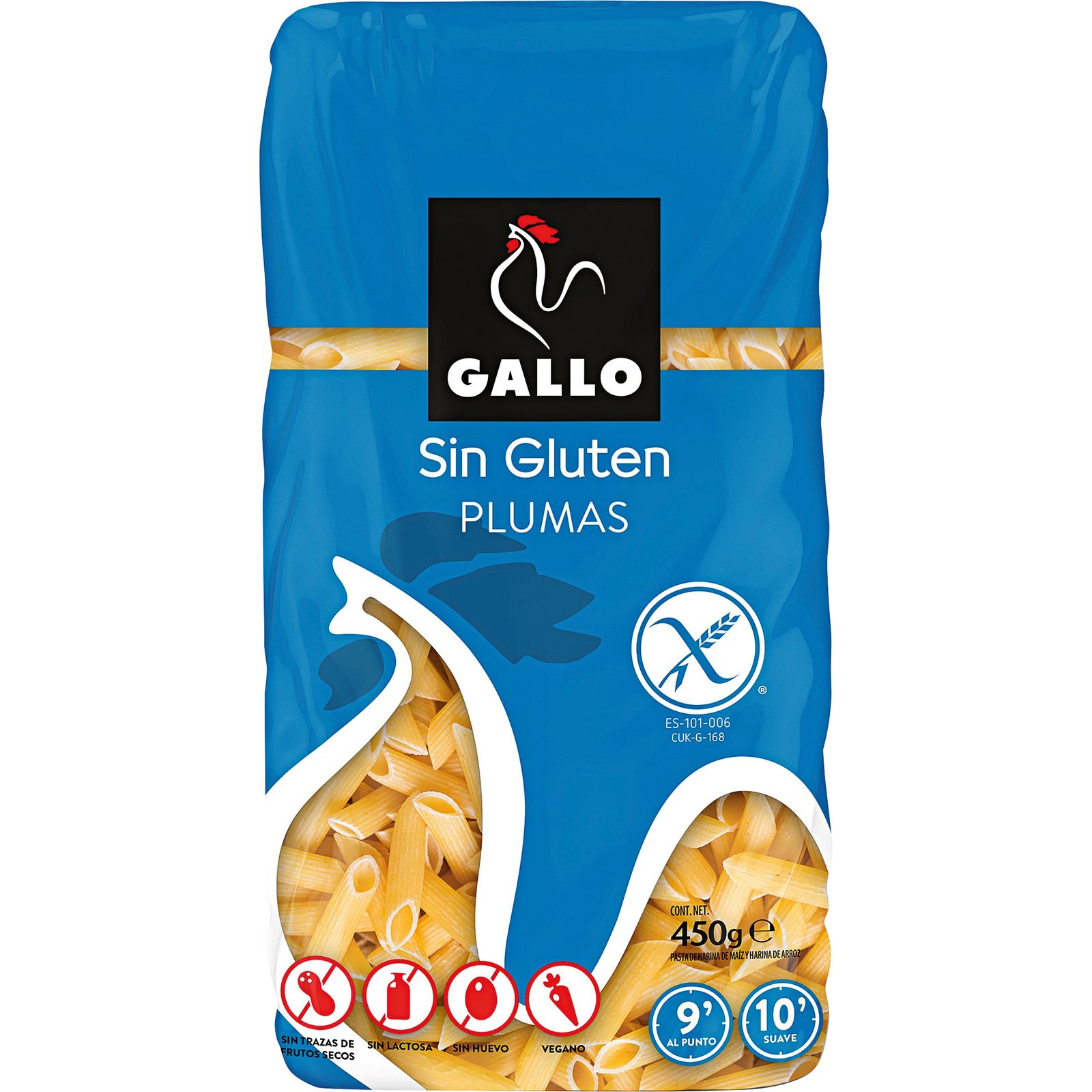 Macarrones plumas sin gluten 450 g