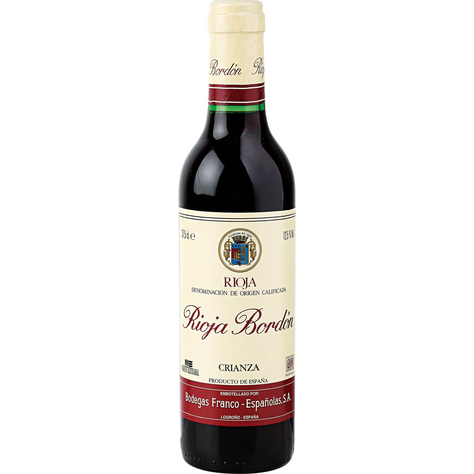Vino tinto DO Rioja crianza 37,5 cl