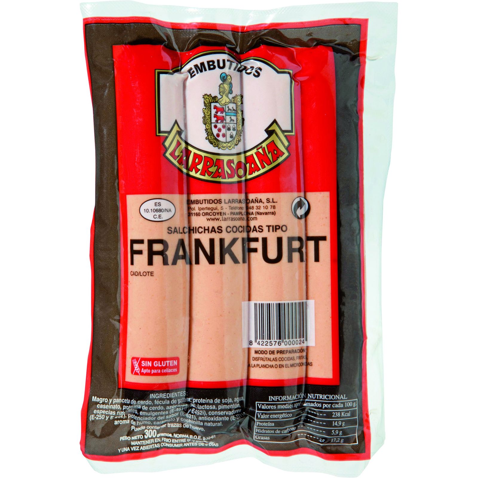 Salchicha frankfurt 4 unidades 300 g