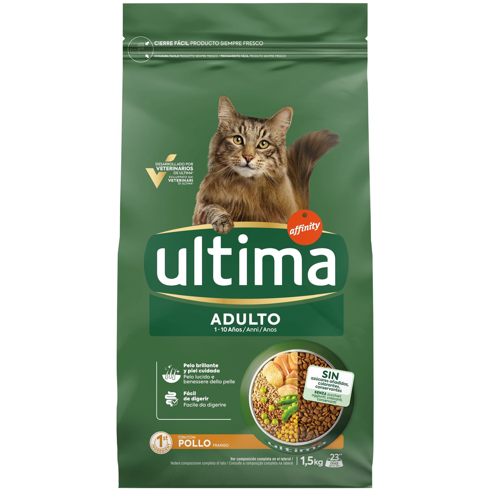 Comida gatos con pollo, arroz y verduras 1,5 kg
