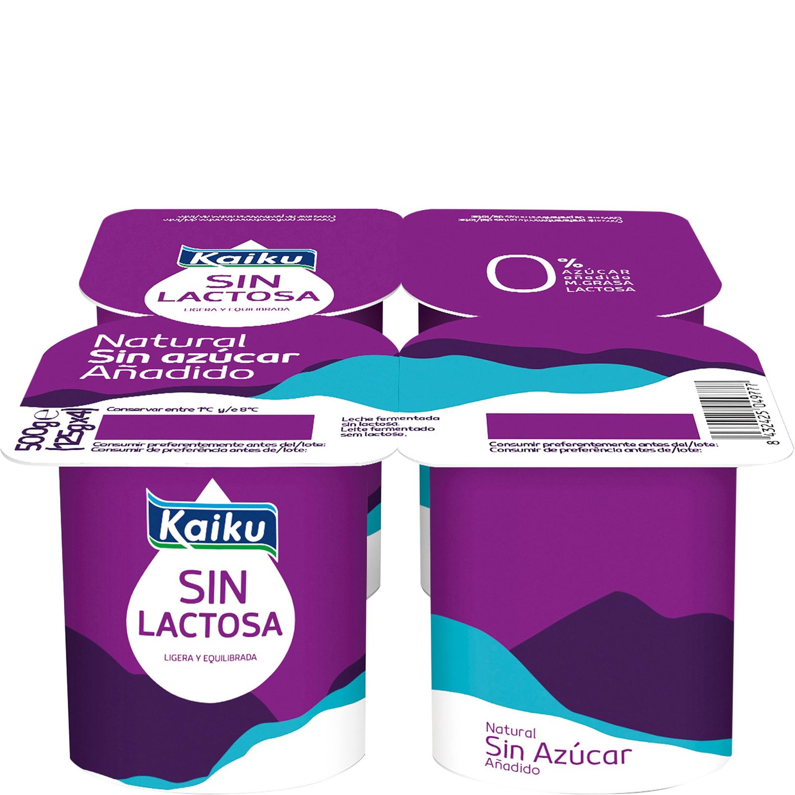 Yogur sin lactosa natural sin azucar 4×125 g