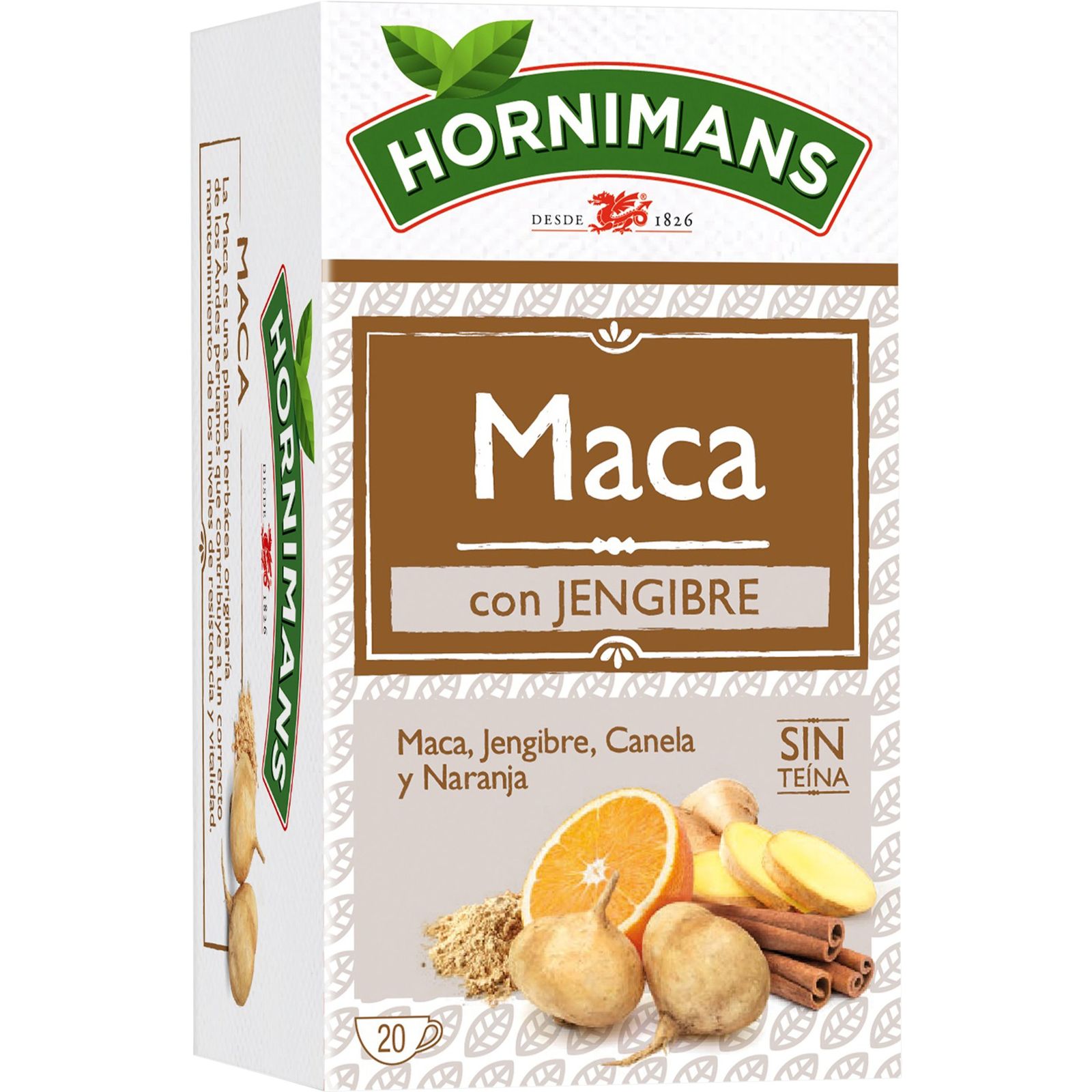 Infusión de maca con jengibre 20 sobres