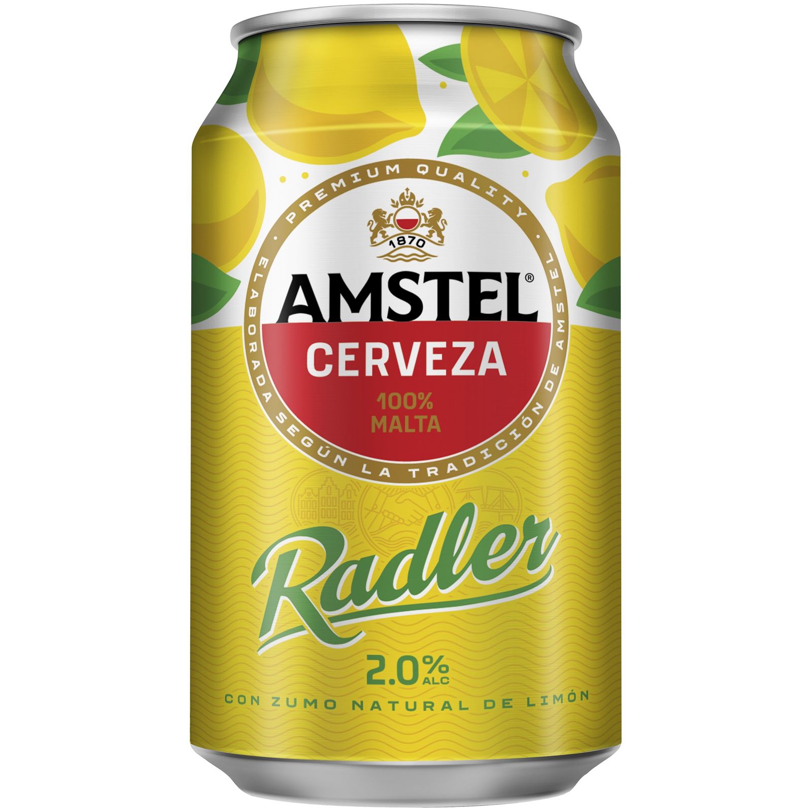 Cerveza radler con limón lata 33 cl