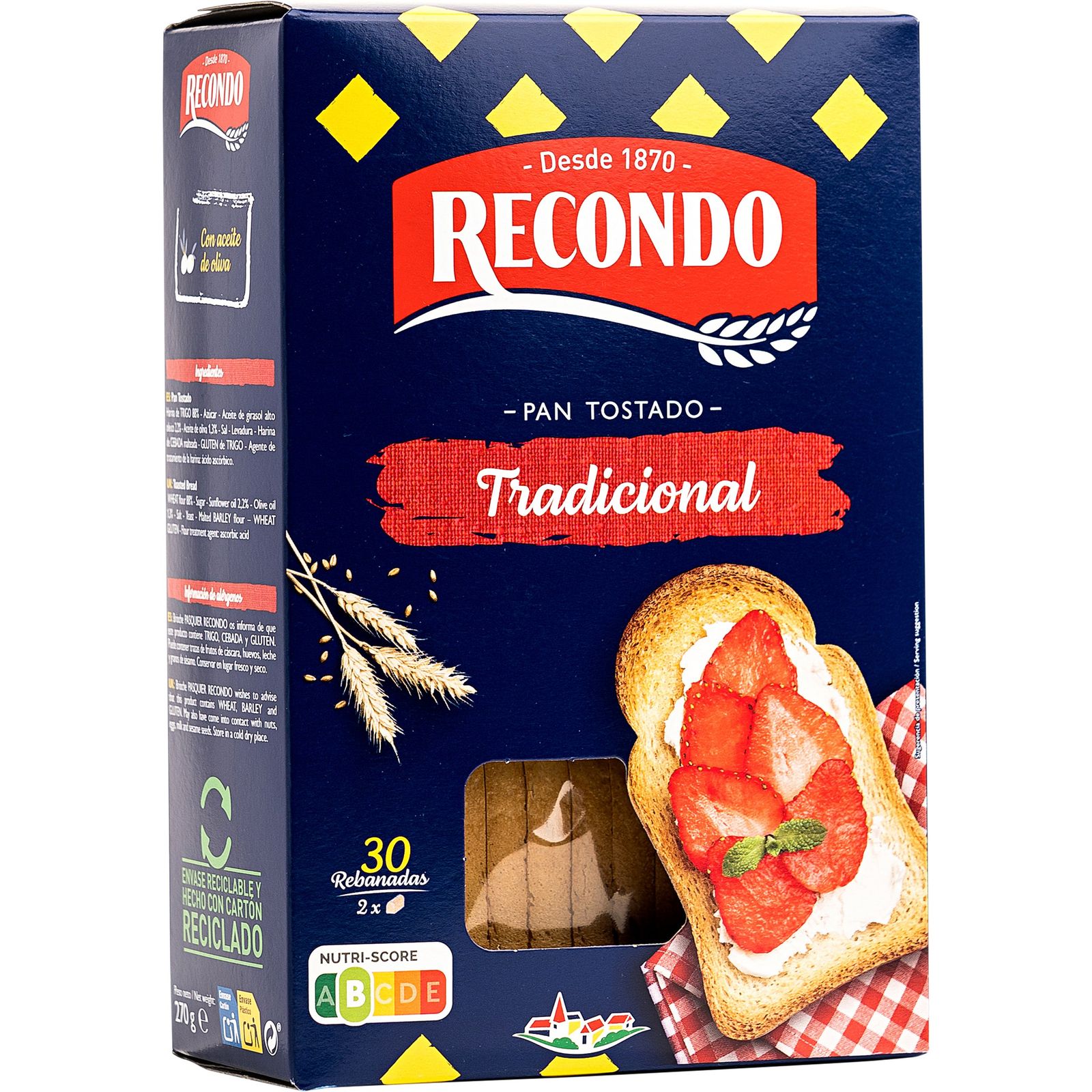Pan tostado 30 unidades