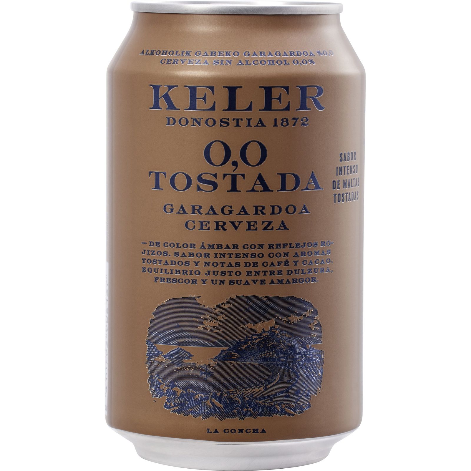 Cerveza tostada 0,0 lata 33 cl