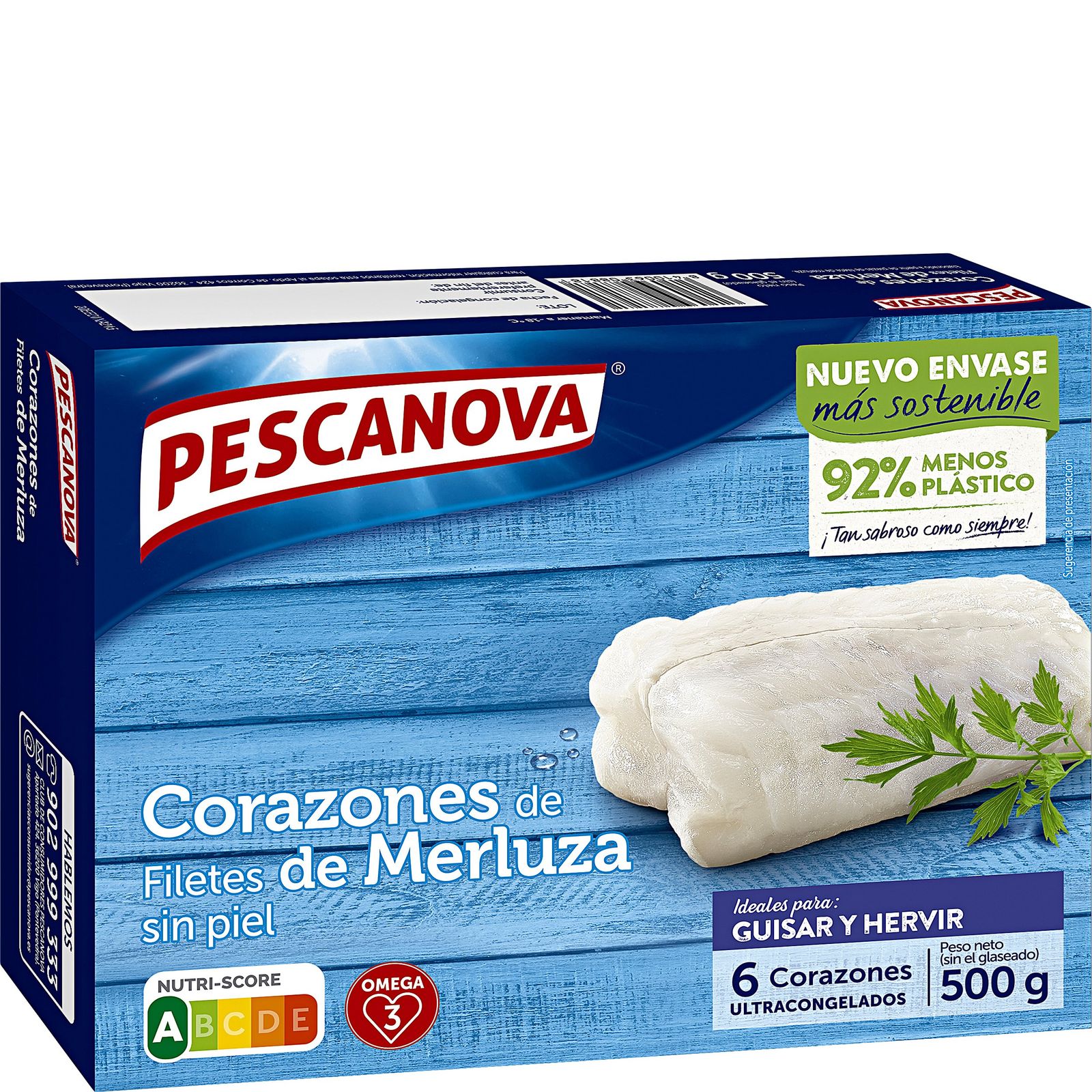 Corazones de merluza congelados 500 g