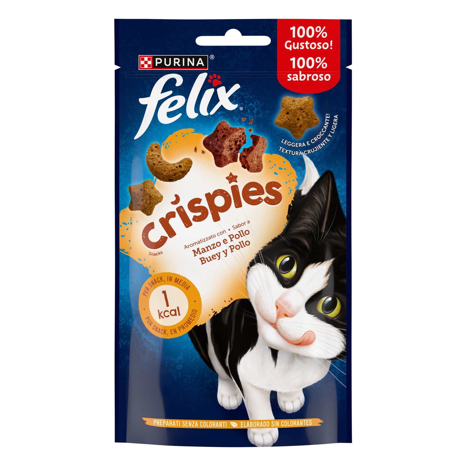 Gatos crispies con carne y verdura 45 g