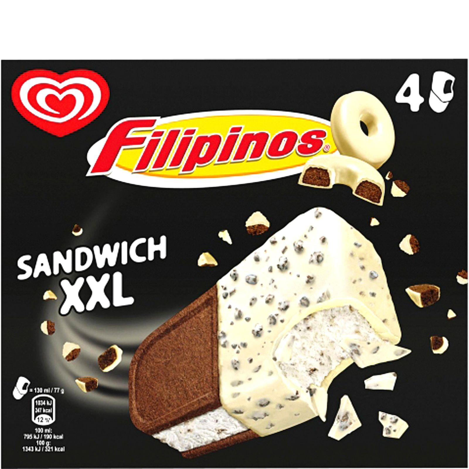Helado sandwich filipinos XXL 4 unidades