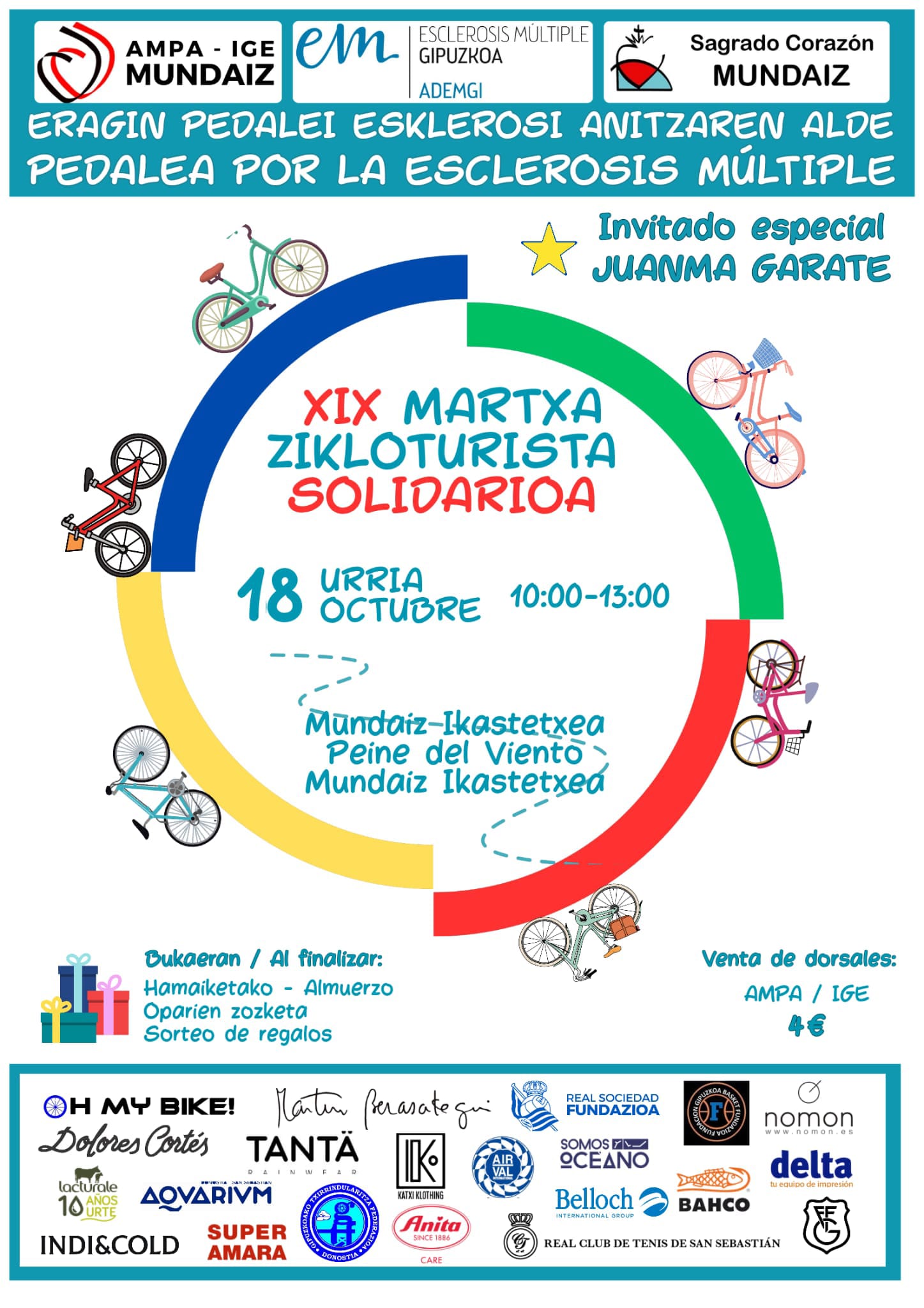 super amara colabora con la Vuelta Ciclista Solidaria de Mundaiz a favor de ADEMGI